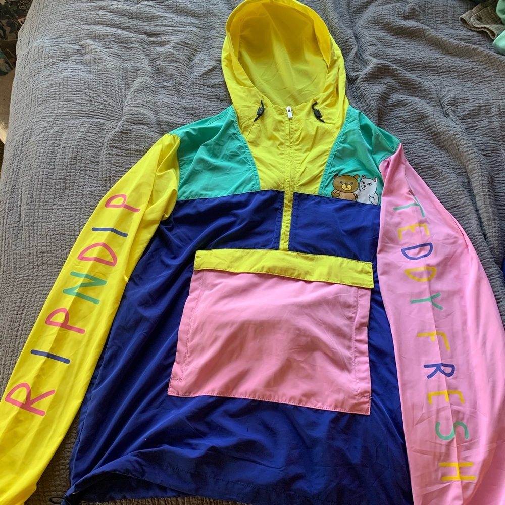 brand new RIPNDIP x TEDDY FRESH windbreaker